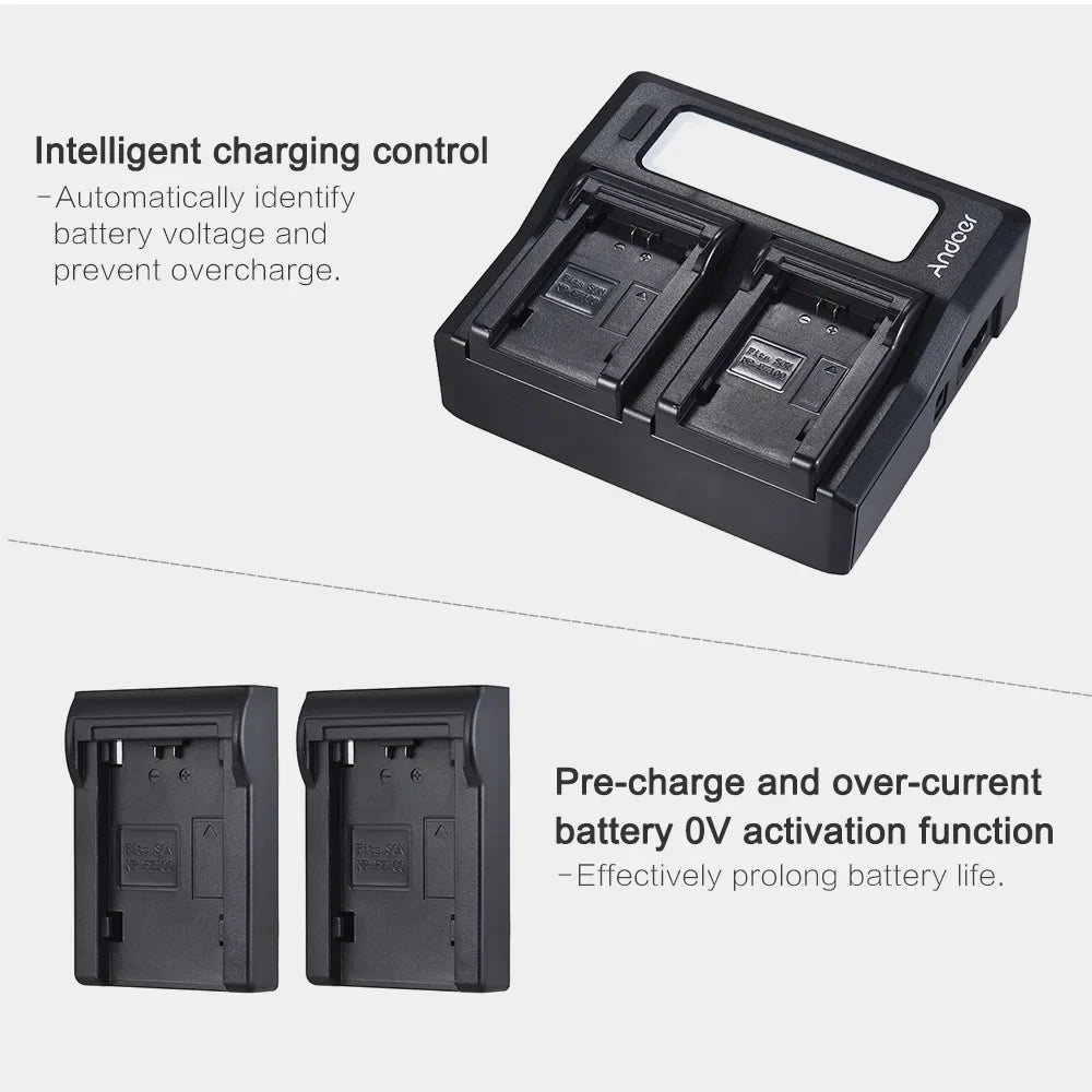 LCD Channel A7SIII for Dual Sony Suzicca Replacement Battery A7III A9 A7RIII NP-FZ100