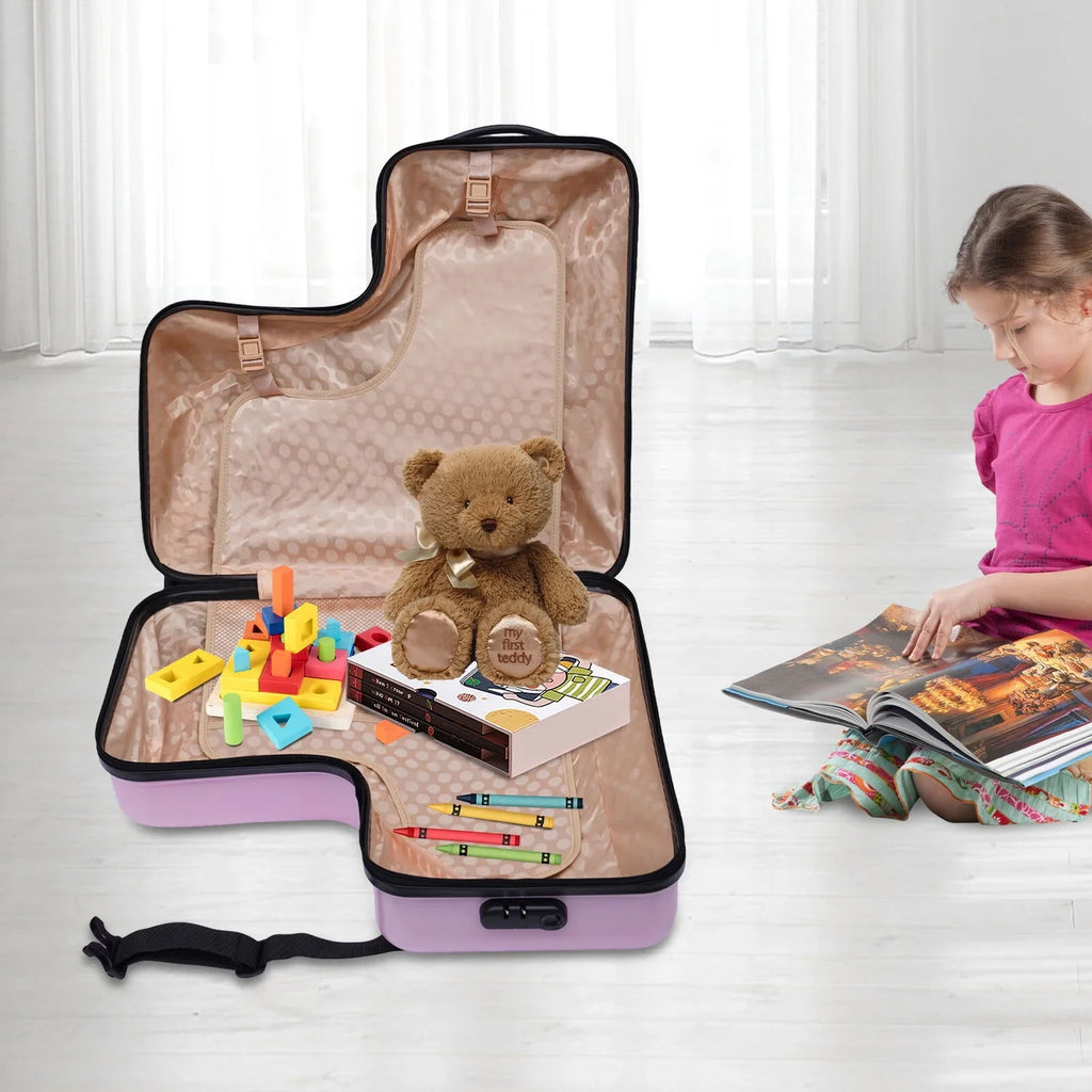 Waterproof Portable Travel Aged Suitcase 4-12 Ride-on 24" Luggage,ABS+PC Years(Pink) Wuzstar Kid's Universal Wheel