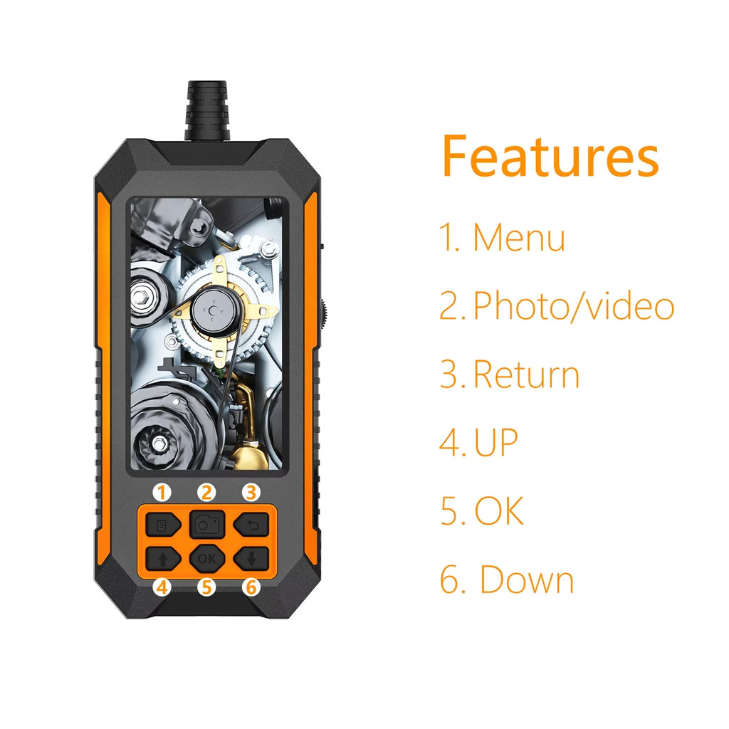 Waterproof Camera Industrial Dual Camera * Camera endoscope,1944P 4.5 IP68 Shinysix Display inch Camera LED 1944P Waterproof Camera IP68 5m inch Display inch 8 4.5 1080P/2592 Waterproof LED