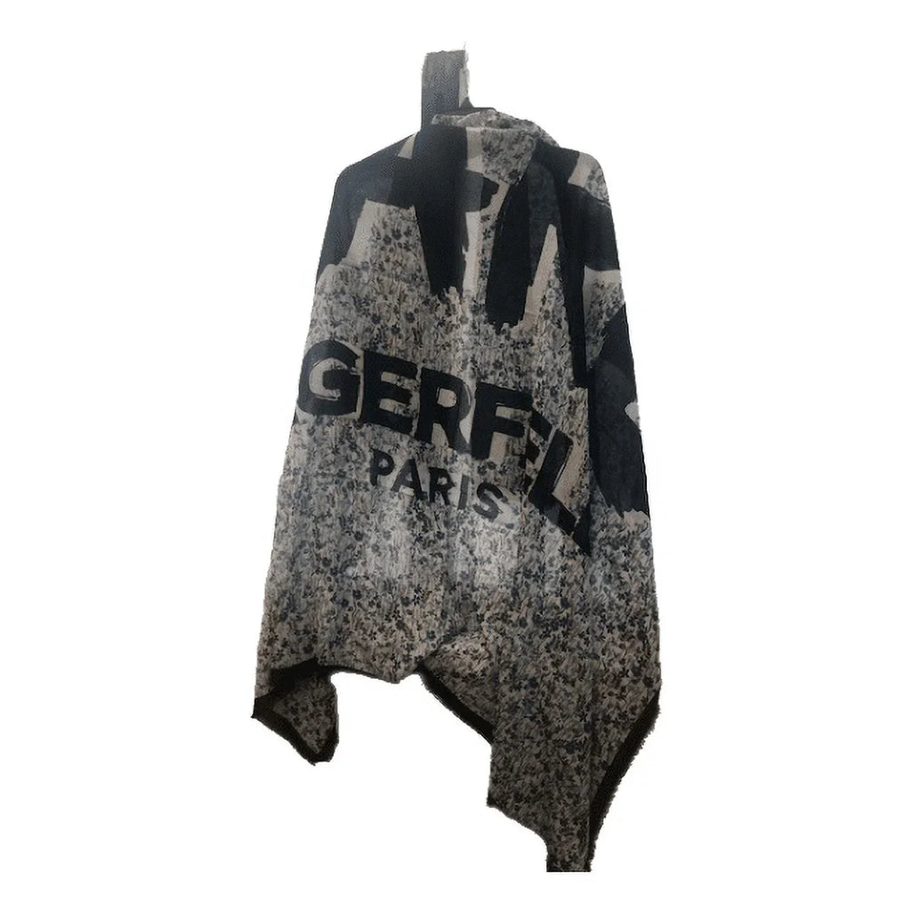 Lagerfeld One Print Size Scarf, Women's Fringe Bluebell Karl