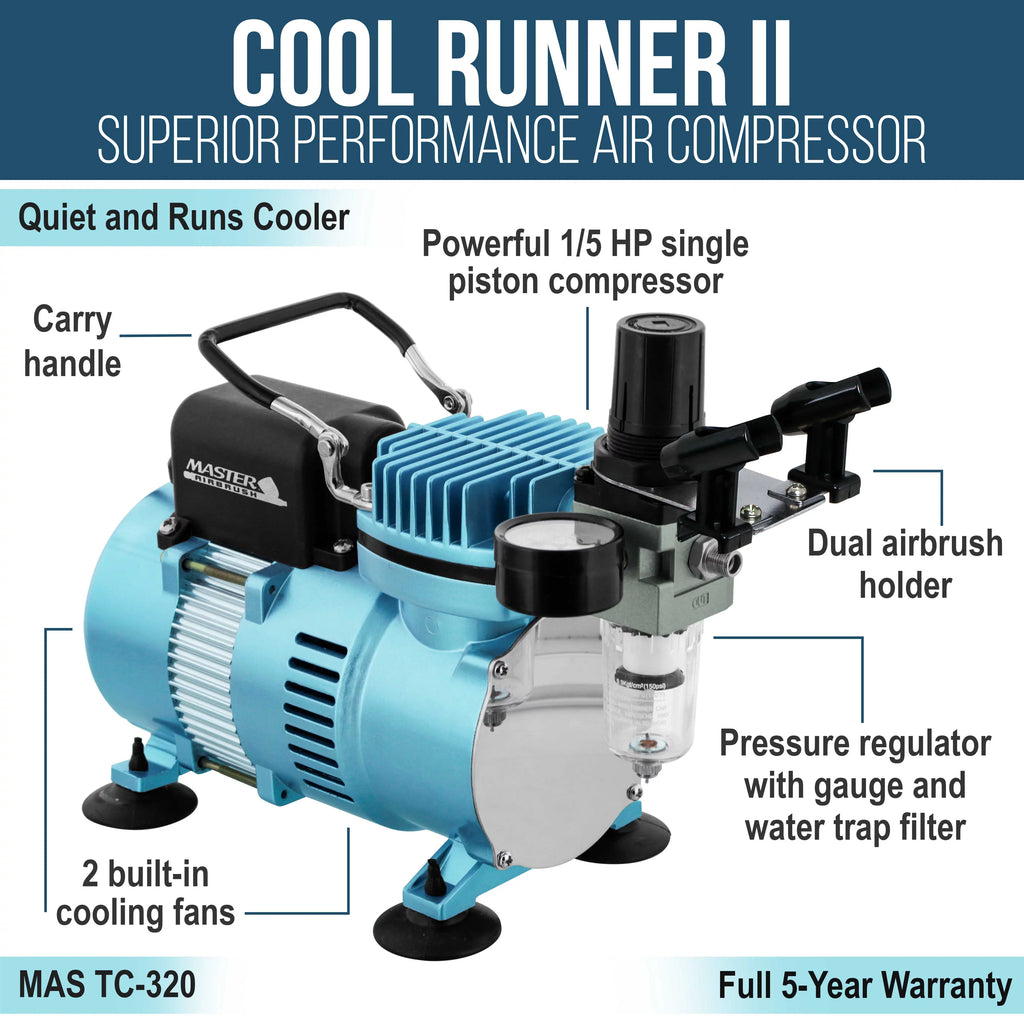 Compressor Air Set 3 Dual-Action Spray Brush Tattoo Kit & Airbrush New Art Nail