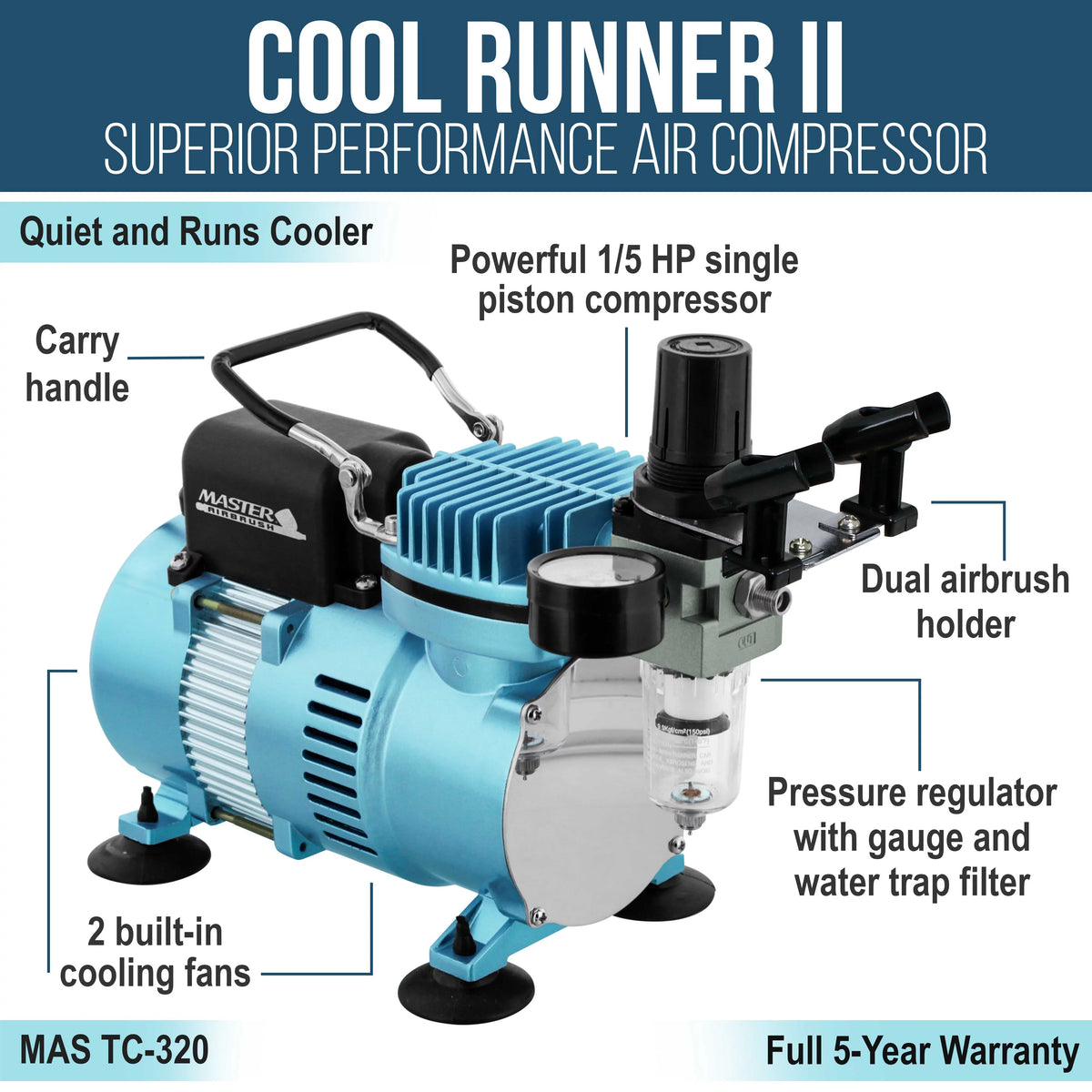 Compressor Air Set 3 Dual-Action Spray Brush Tattoo Kit & Airbrush New Art Nail