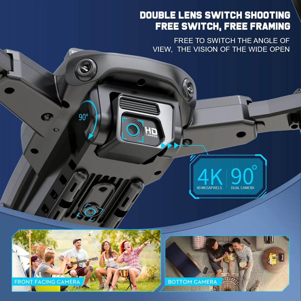 HD 4K with Camera Quadcopter Design Avoidance JLLOM Dual Foldable and Technology Drone Obstacle -