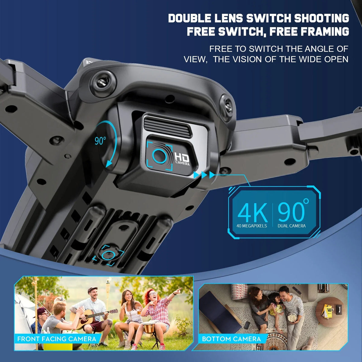 HD 4K with Camera Quadcopter Design Avoidance JLLOM Dual Foldable and Technology Drone Obstacle -
