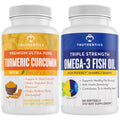 Turmeric - Each Fish Triple 3 Strength Omega Curcumin with Plus Oil Bundle Bioperine Count 60 650mg Truthentics