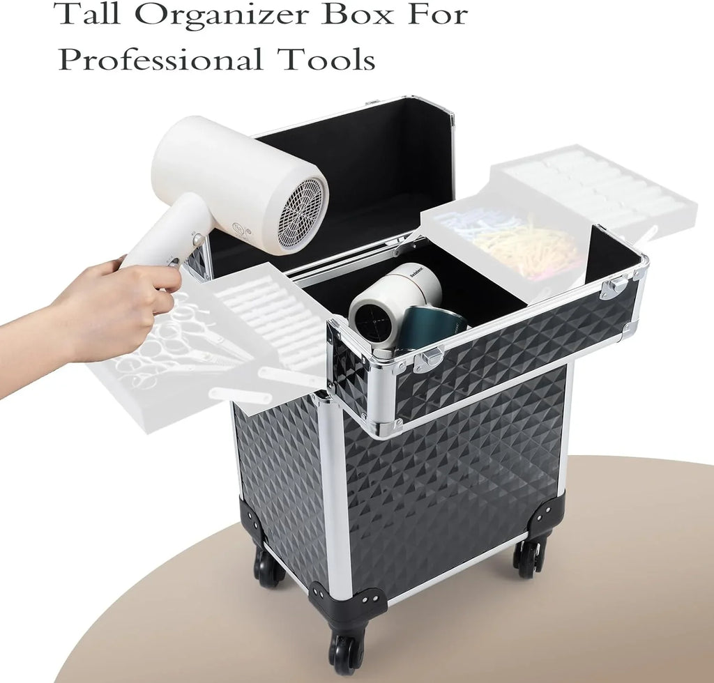 Case Trolley Cosmetic Organizer Large Joligrace Box Makeup Rolling Makeup