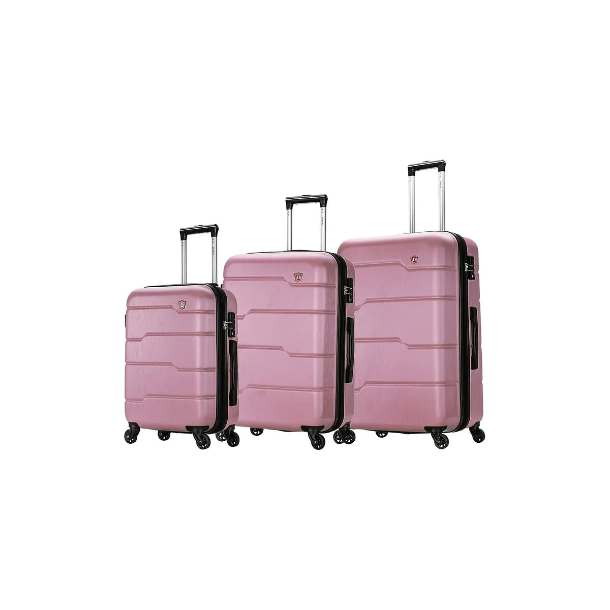 Gold (DKRODSML-ROS) 3-Piece DUKAP Set Plastic RODEZ Luggage Rose