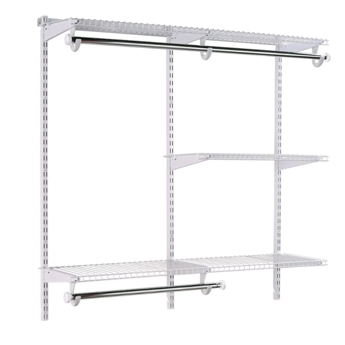 8 Custom to 4 (2 Rubbermaid Kit, Closet White Configurations Pack) Ft Organizer