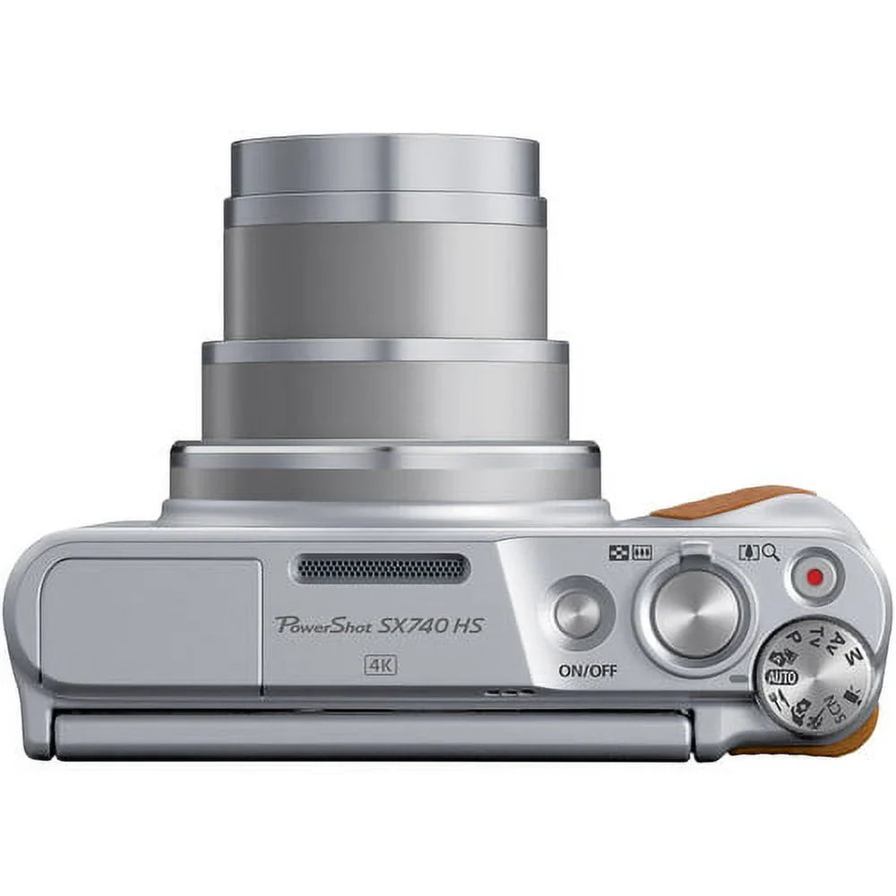 Camera Digital (Silver) with + PowerShot 64 + 2 GB Camera Tripod Batteries Card Canon Case SX740 + Premium HS