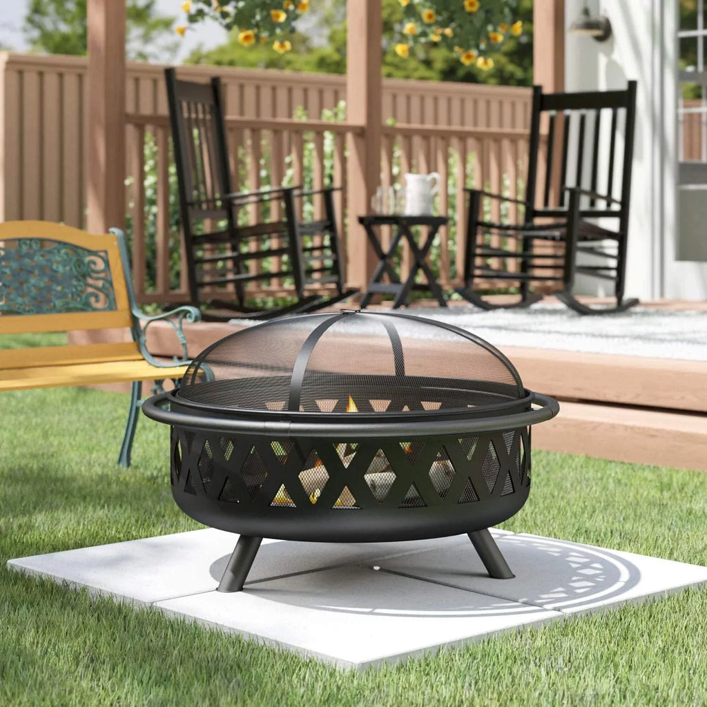 Wood Pit Fire And Moveable Metal Caleb Burning Pit Efficient Grill