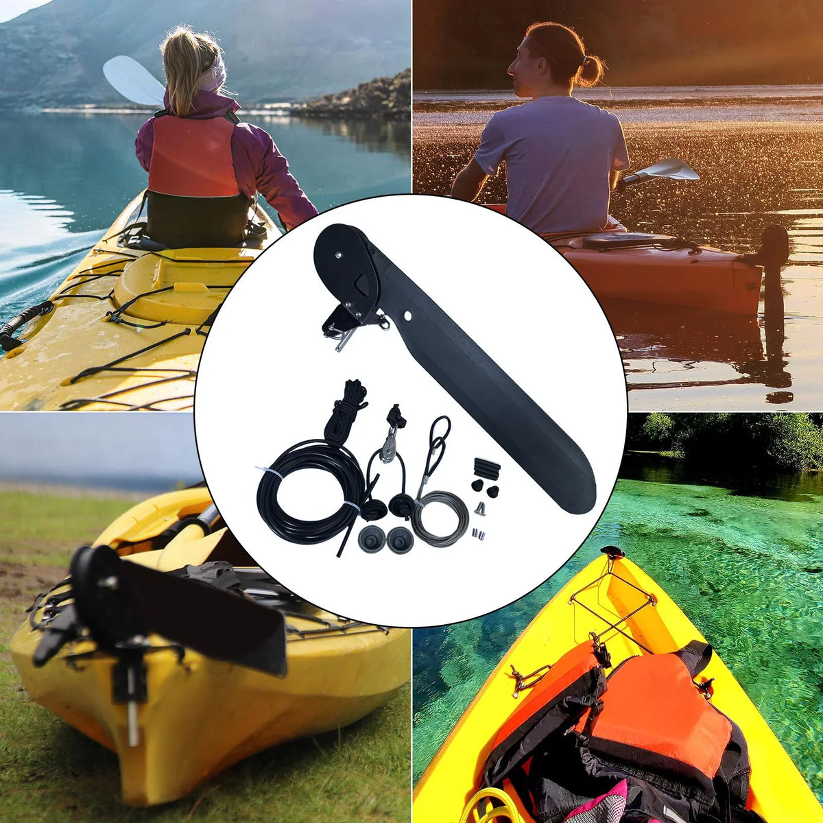 Canoe Kayak Kayak Watercraft Nylon Foot Rudder Replacement System Fishing Control Parts Rudder, Boat for Accessories Steering