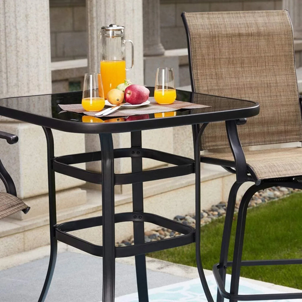 Shape Table Poolside Gianna For Glass Decor Squire Bar Bistro Porch