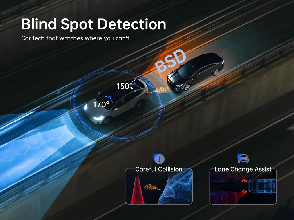 Dash Voice w/ADAS include Cam, Camera with Pelsee Mirror Parking 2.5K Vision, and Cars&Trucks, Free Rear for Mode, 24H Night Monitor Smart 10" Mirror Control, Assistant 32GB Driving BSD Card View