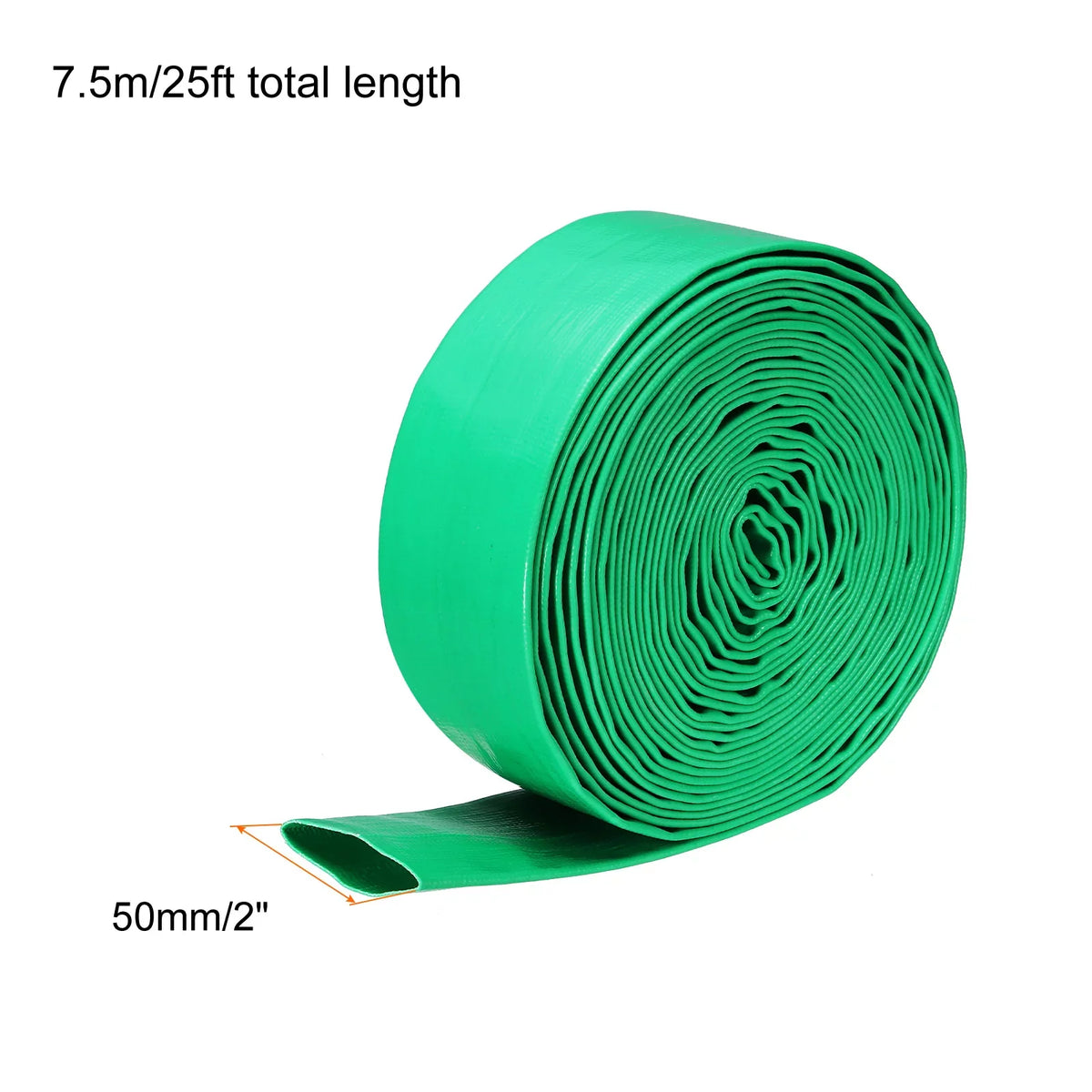 0.3MPa Pressure Backwash Hose 25ft for Pool 2" PVC Reinforced Discharge Hoses Swimming Dia High