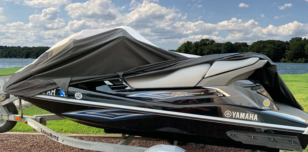 Ski Cover Jet STX-15F Kawasaki HEAVY-DUTY Black/Grey for JetSki Cover SUPER Trailerable PWC Compatible 2003-2017