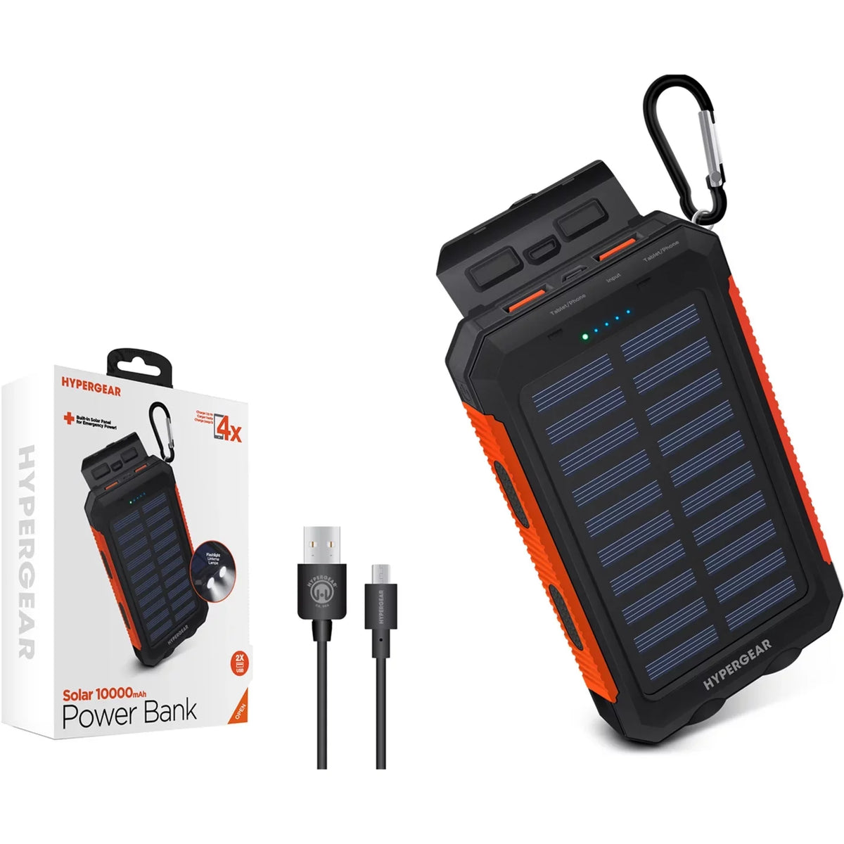 Power 10000mAh HyperGear 13681-HYP Black Solar Bank,