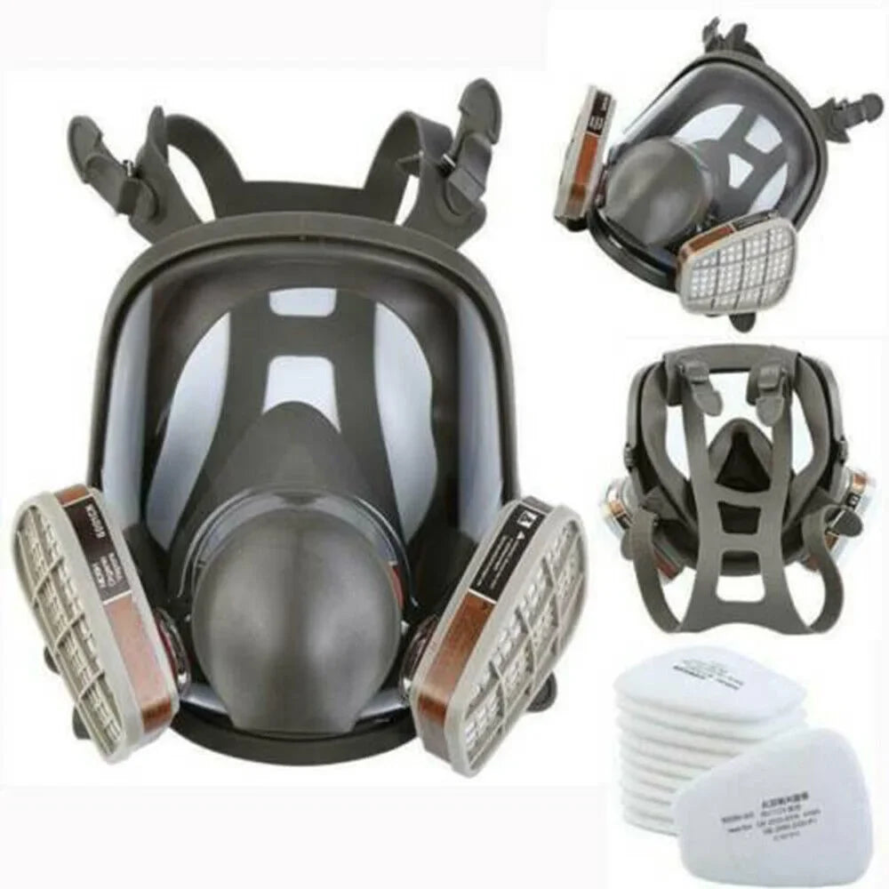 Gas Face Set Spraying Mask for Full 6800 w/Filters Painting Facepiece Respirator