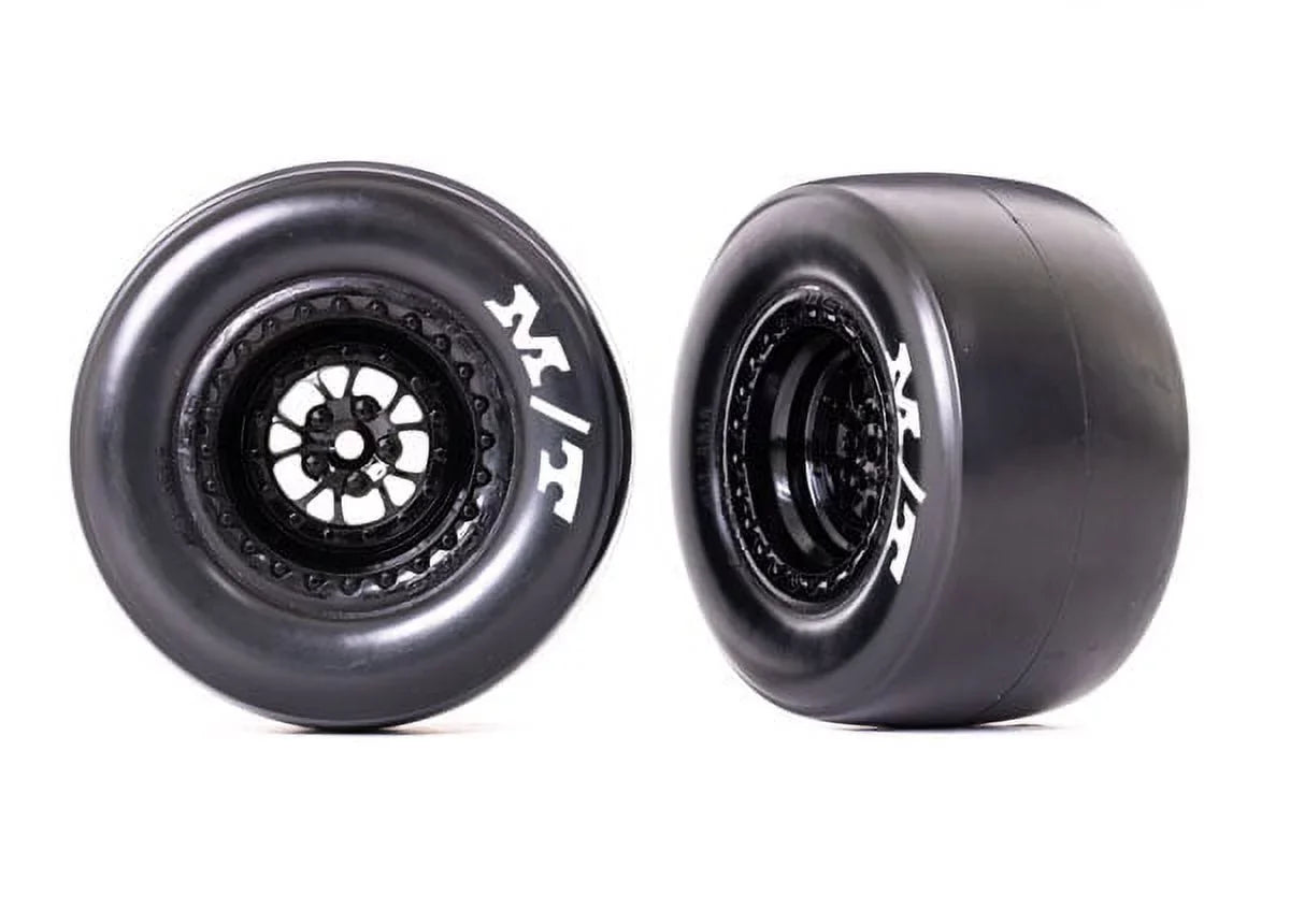 Black Slicks Wheels Thompson Mickey (Weld Rear Wheels, Drag Tires & Traxxas 9476 (2): Glossy
