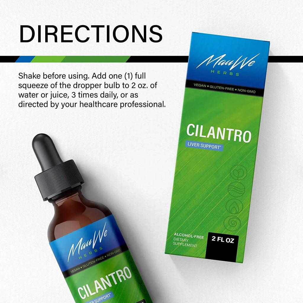 Sativum & Body Extract Liquid for Drops HERBS Cilantro Detox Coriandrum Alcohol Cilantro 2 Tincture Cleansing - Organic MAUWE Cilantro Leaf - Oz Free - Supplement fl.