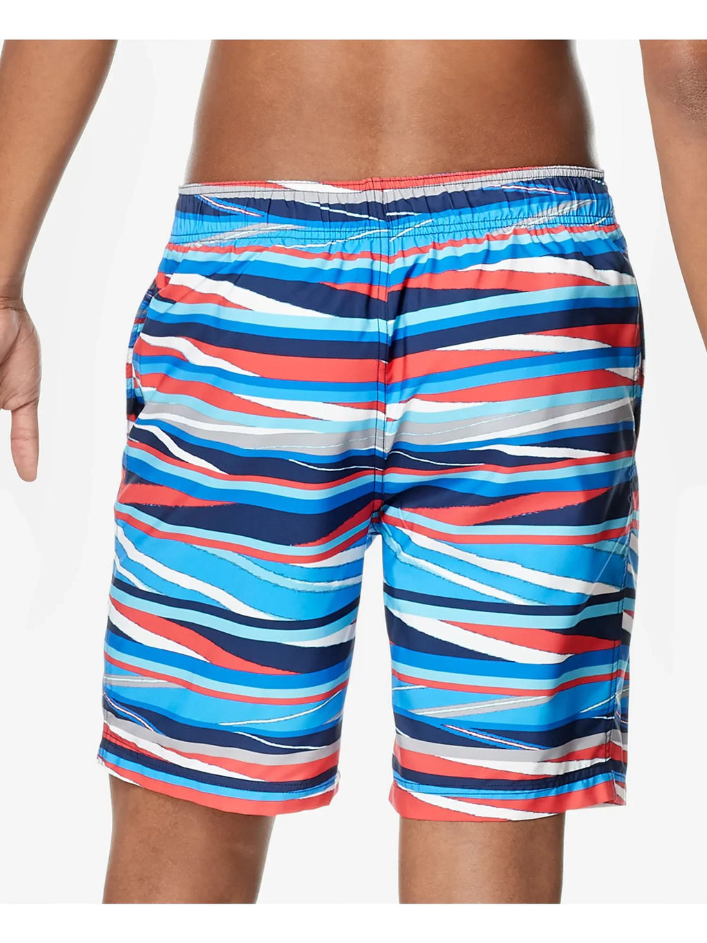 Mens Lane SPEEDO Bondi Performance Stripe Drawstring XXL Stretch Shorts Red Striped