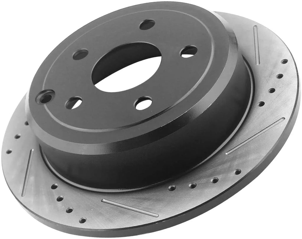 with Compatible Brake 262mm Lancer 200 Avenger Rear Mitsubishi Brake Slotted Rotor Patriot, Sebring, Dodge Afa Chrysler Caliber, Compass Motors Rotors & Drilled Jeep
