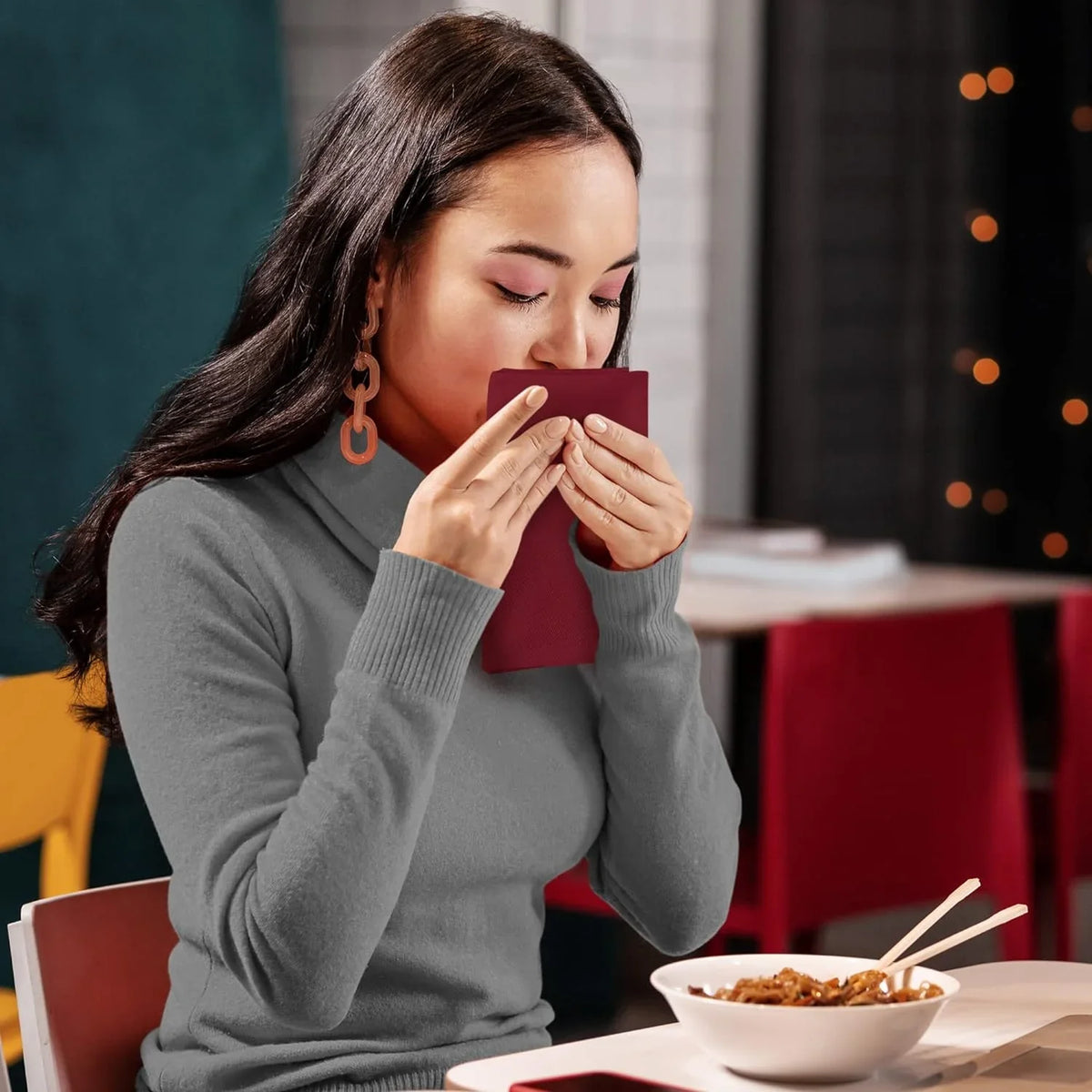 Lunch, Weddings, Washable Restaurant, 18x18 Inch] Cotton Blend Burgundy Hotel, Table [12 Pack, Reusable Inch Napkins Dinner and for Napkins 18x18 Kitchen Cloth Parties Event and Utopia Burgundy
