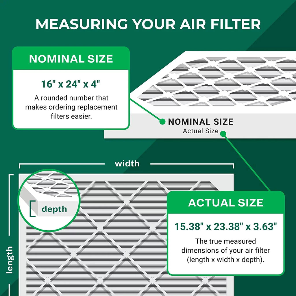 (6-Pack) Pleated 8 MERV Filters Filterbuy Air AC HVAC 16x24x4 Furnace