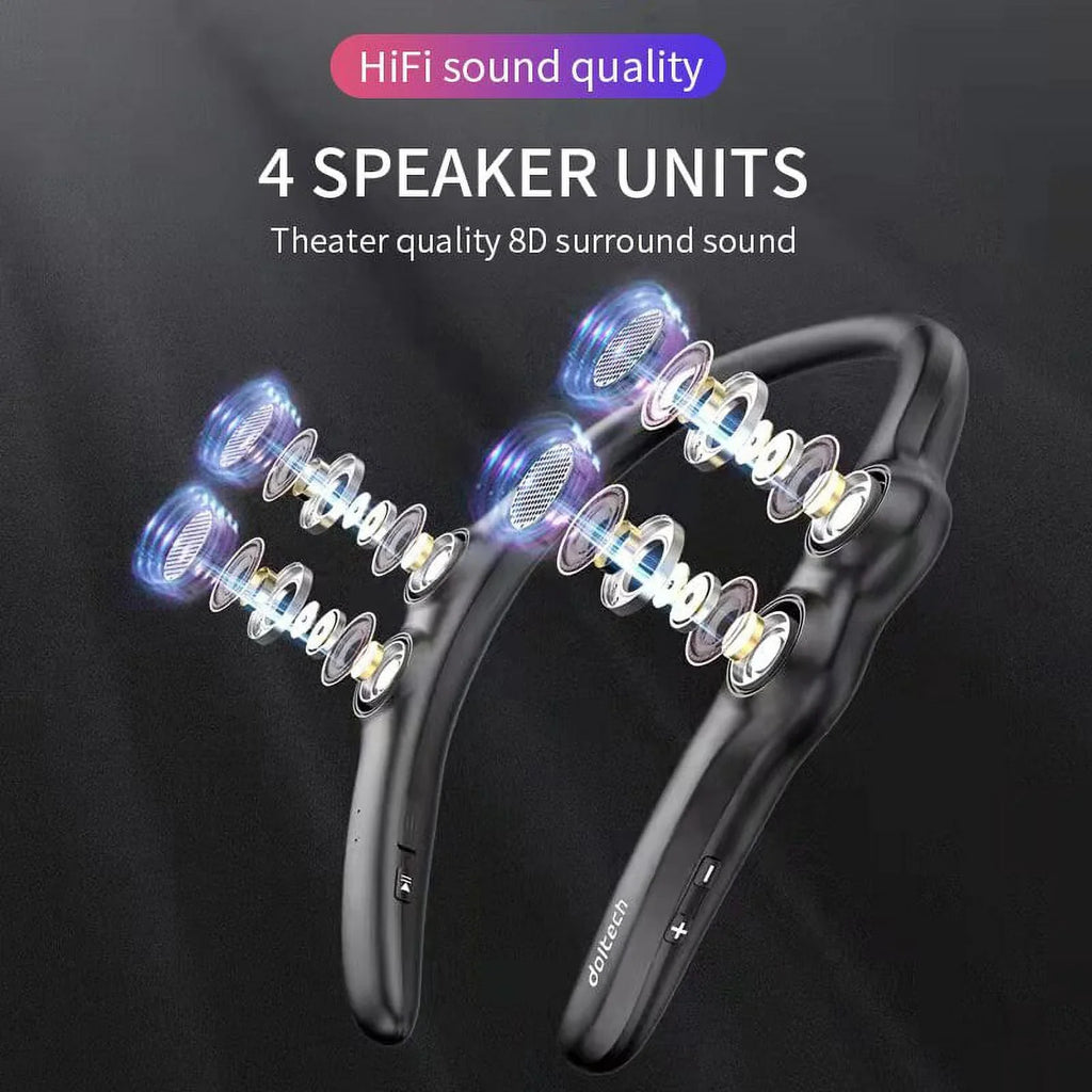 Bass Stereo For Player - 4 9d Speaker Bluetooth Speakers Hang Sports Speakers Weight Neck Portable 85g Light Wireless Wearable Compatible