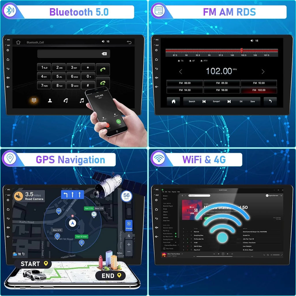 THONZER 10.1 Camera（4G+64G） Car Honda WiFi Navigation Screen Stereo 2008-2013 with Core Auto Inch Touch 4G Car Android Android 8 CarPlay Radio Accord for Bluetooth 8th 5.0 Stereo Backup GPS