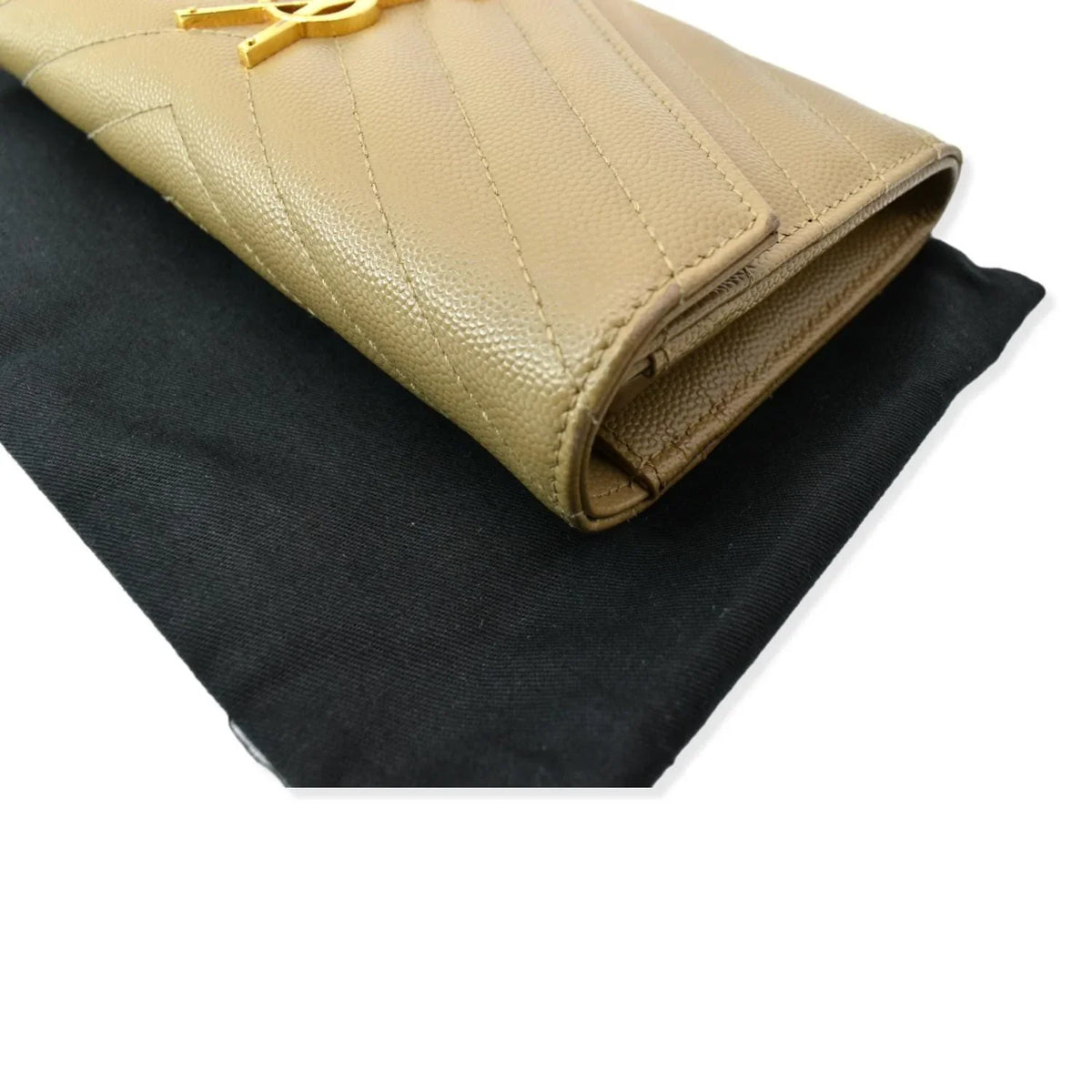 De SAINT Pre-owned Grain Beige YVES LAURENT Monogram Poudre Wallet