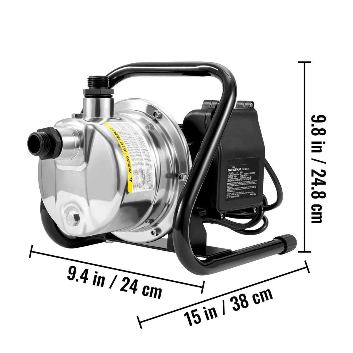 psi BENTISMShallowWell Portable Steel Booster 87 GPH Lawn 164 ft Garden Stainless for 1200 Jet 1.5 115V, Pumps Fountain, Pressure, Height, Sprinkler Max Lake system, Irrigation Pump, WaterTransfer HP