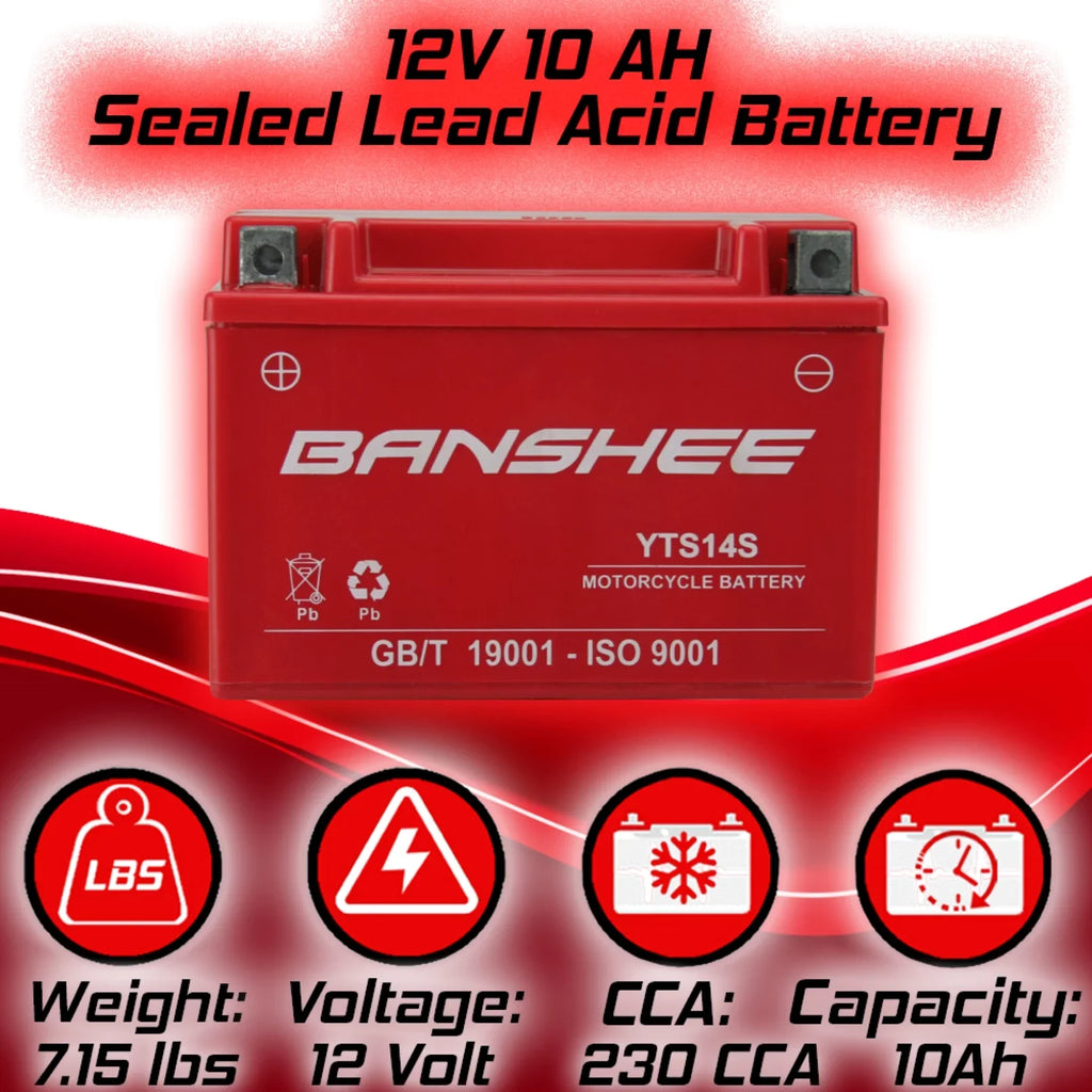 BMW Banshee Battery Battery) Compatible (Auxiliary Motorsports YTZ14S F8000T with