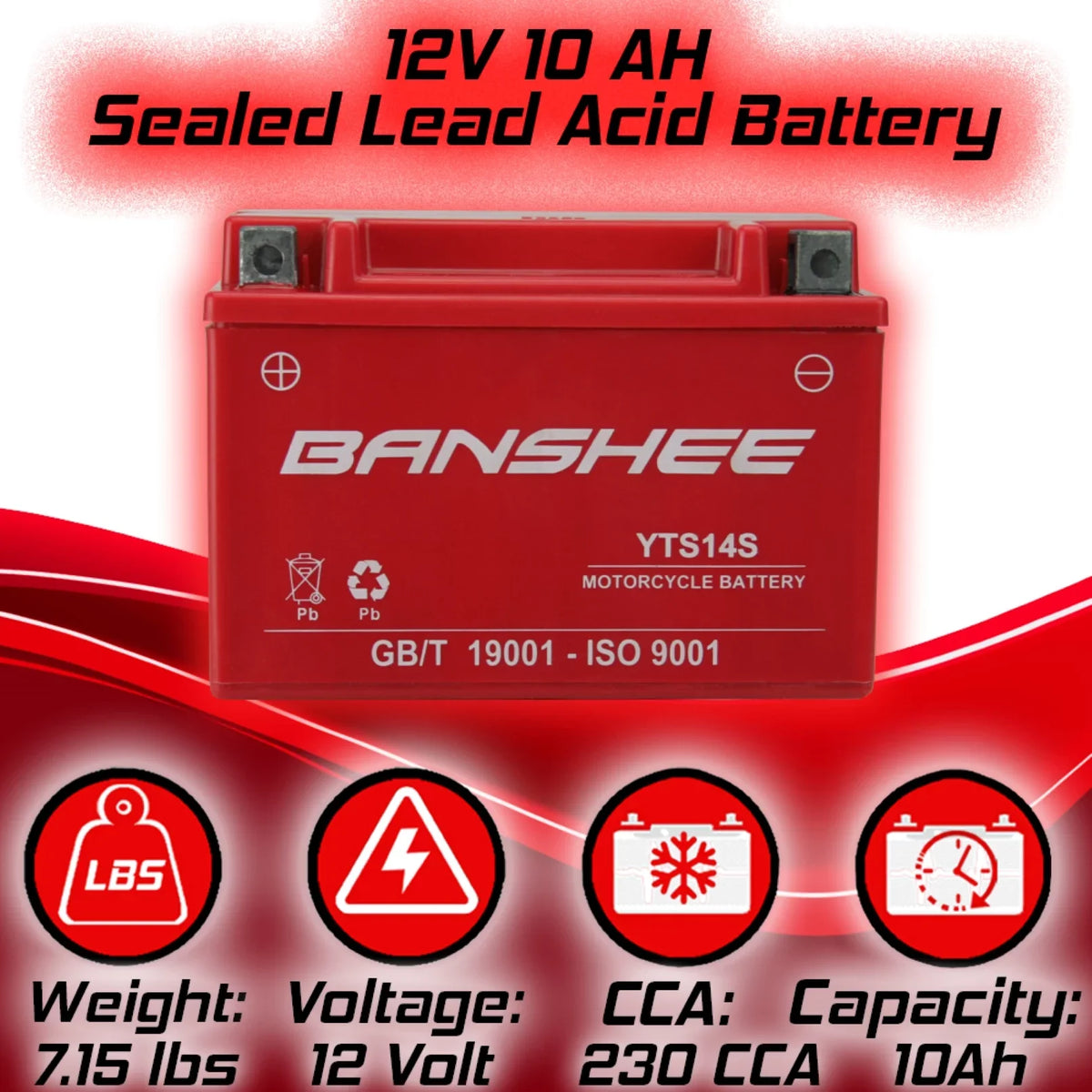 BMW Banshee Battery Battery) Compatible (Auxiliary Motorsports YTZ14S F8000T with