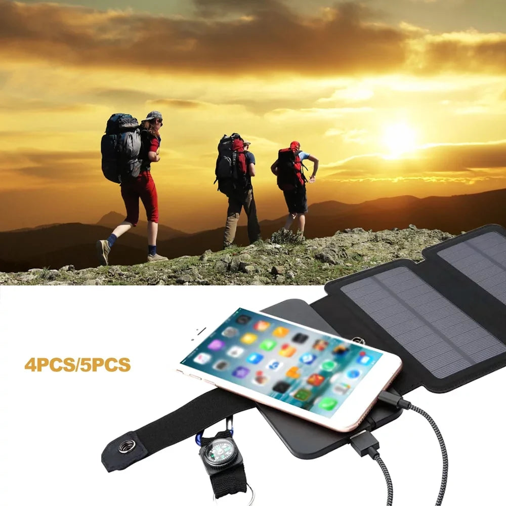 '- Koeb Qisuo Solar Huiop Charger,Solar Mobile Panel Removable PanelRemovable Dabey Pristin SolarMobile Anrio Outdoor MobileSolar 5pcs Solar