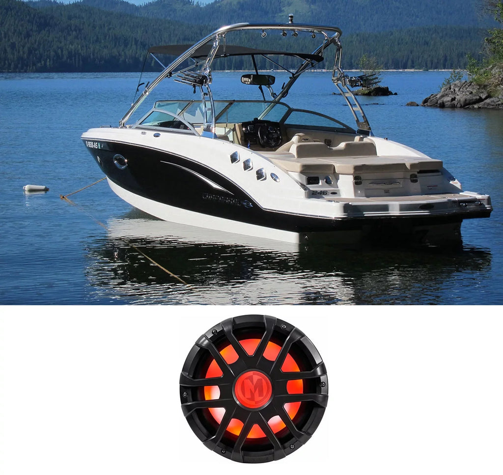 10" Watt LED 500 Dual 4-Ohm Sub Subwoofer Marine Memphis MXA1044 Boat Audio