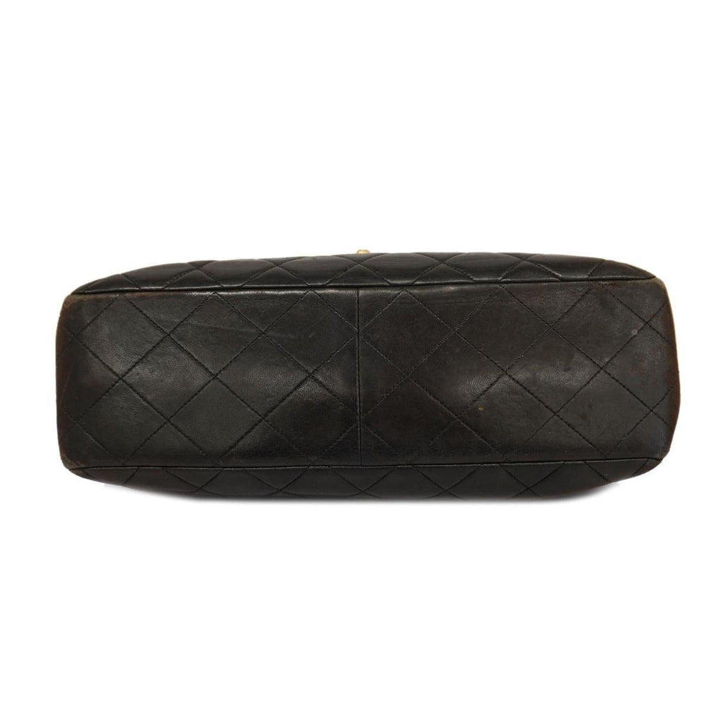 Black W Matelasse Chanel Chain Face Shoulder Pre-Owned Lambskin (Good) Women's Bag Double