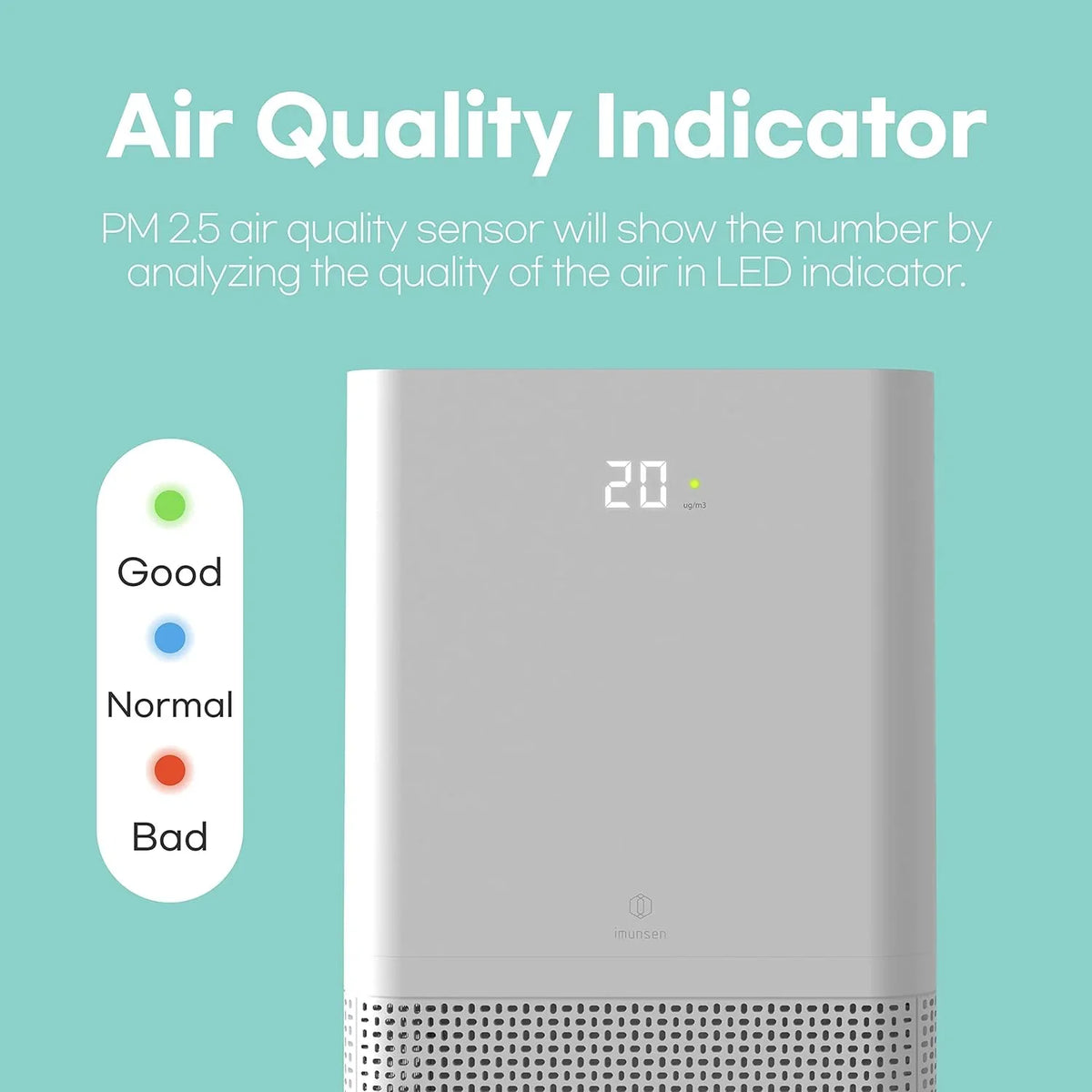 with Purifier Air Auto True Filter Quiet IMUNSEN Sleep Mode,White Open HEPA M-001W Box 13