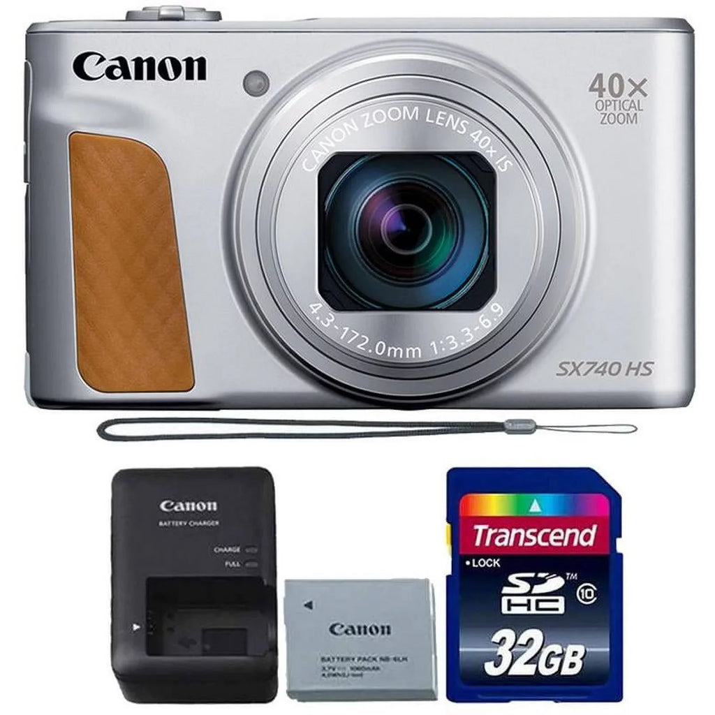 Camera 20.3MP Memory HS Digital 20.3MP 32GB Card Canon PowerShot SX740 with Silver