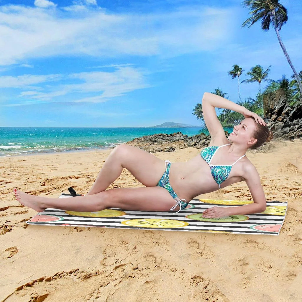 Multipurpose Blanket, Quick Towel, Free Beach Towel Towel Lightweight Slice Towel Bath Thin Pool Bestwell Sand Swim Shower Oversized 30”X60” Tropical Yoga Microfiber Dry Fruit