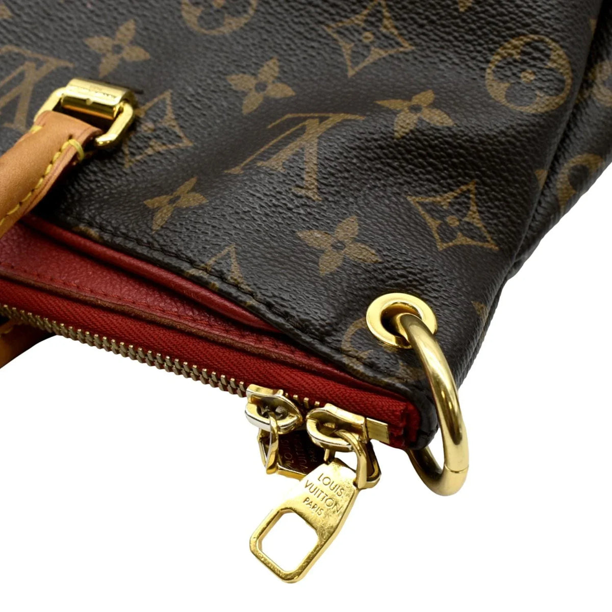 MM VUITTON Bag Canvas Brown Pre-owned Pallas Shoulder LOUIS Monogram