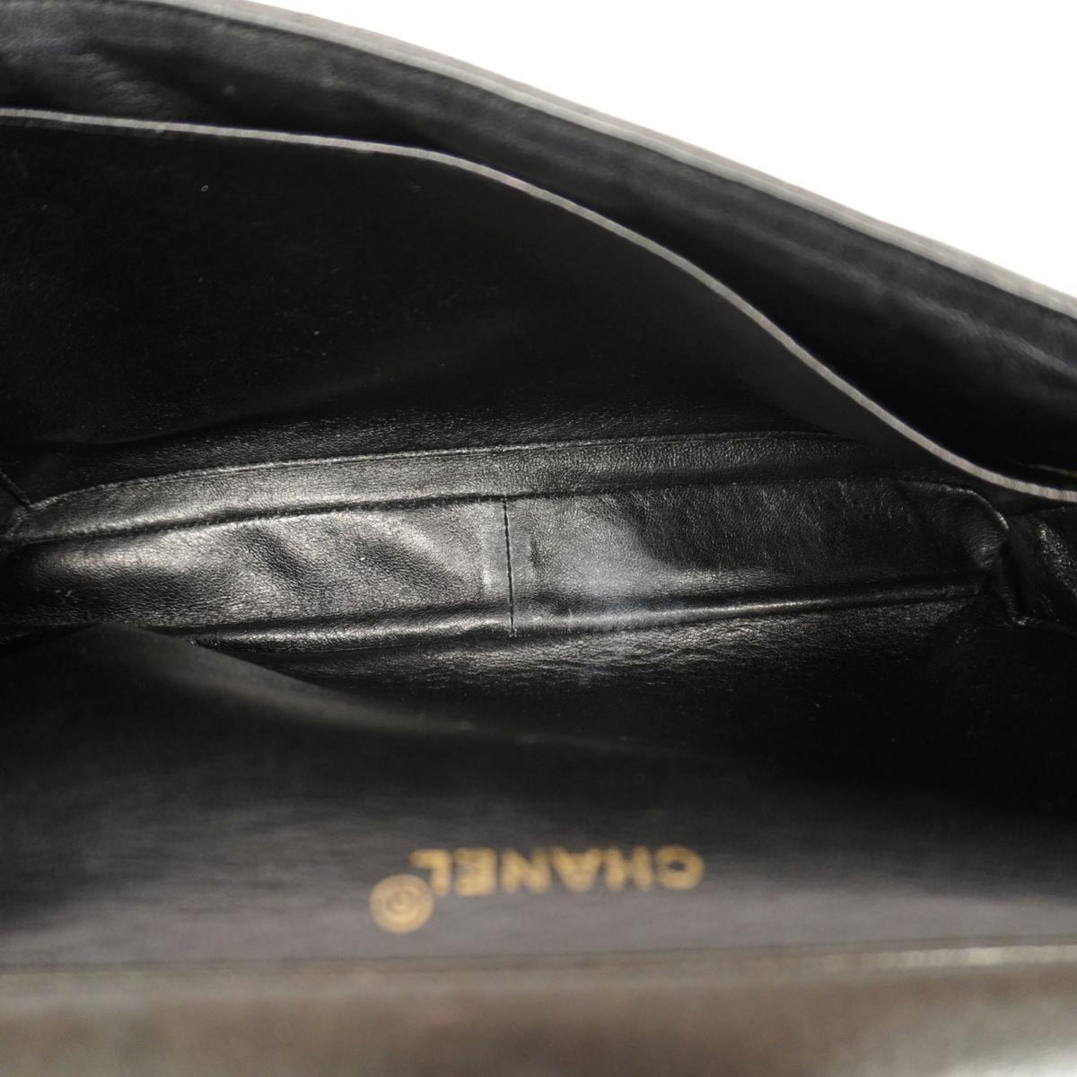 Black W Matelasse Chanel Chain Face Shoulder Pre-Owned Lambskin (Good) Women's Bag Double