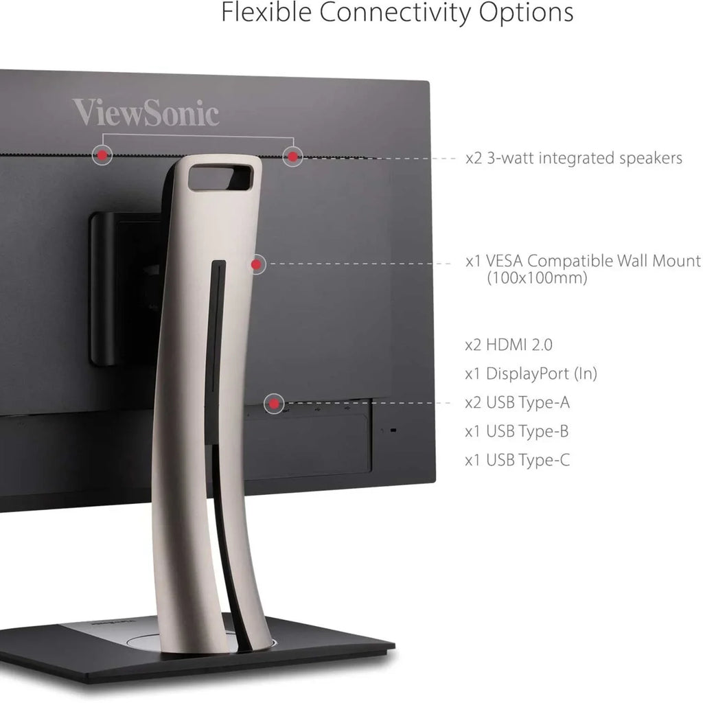 IPS Color USB and 4K Office Ultra-Thin C for Inch Pantone Monitor Accuracy, Validated, DisplayPort with ViewSonic Bezels, Premium 32 HDMI, Ergonomic Home VP3256-4K Professional and