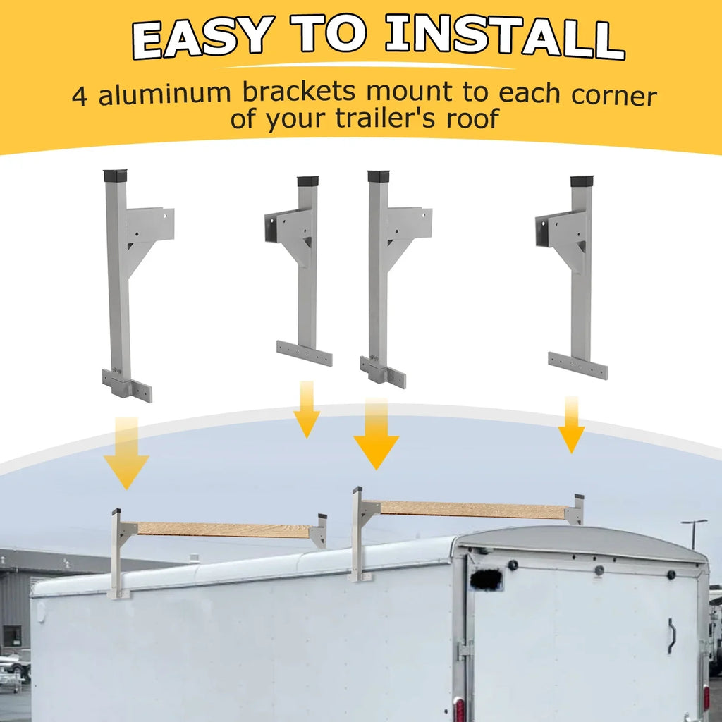 Rack Ladder Vans Trailers Bracket Roof Kojem for Enclosed Adjustable Cargo Kit