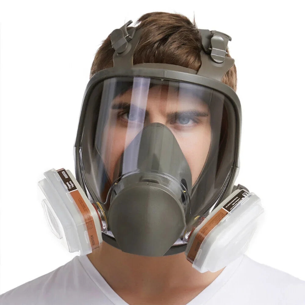 Gas Face Set Spraying Mask for Full 6800 w/Filters Painting Facepiece Respirator