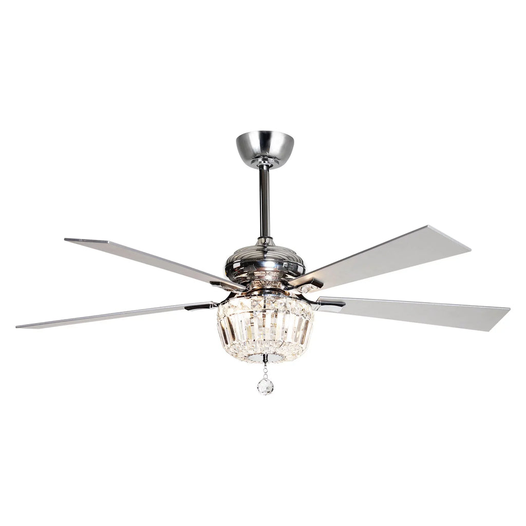 Not with Light Fan Parrot 5 Brushed Fan Included and Ceiling Bulb and Nickel Chandelier 48 Ceiling Remote Crystal Reverse Inches Blades, Uncle Modern 2 with Ceiling Fan