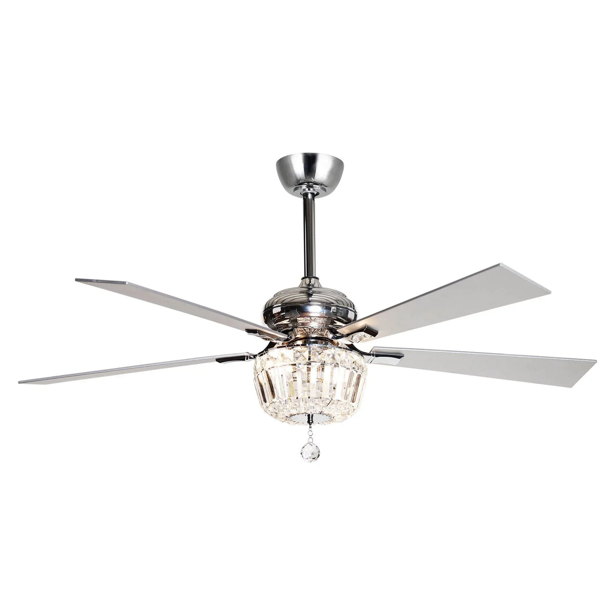 Not with Light Fan Parrot 5 Brushed Fan Included and Ceiling Bulb and Nickel Chandelier 48 Ceiling Remote Crystal Reverse Inches Blades, Uncle Modern 2 with Ceiling Fan