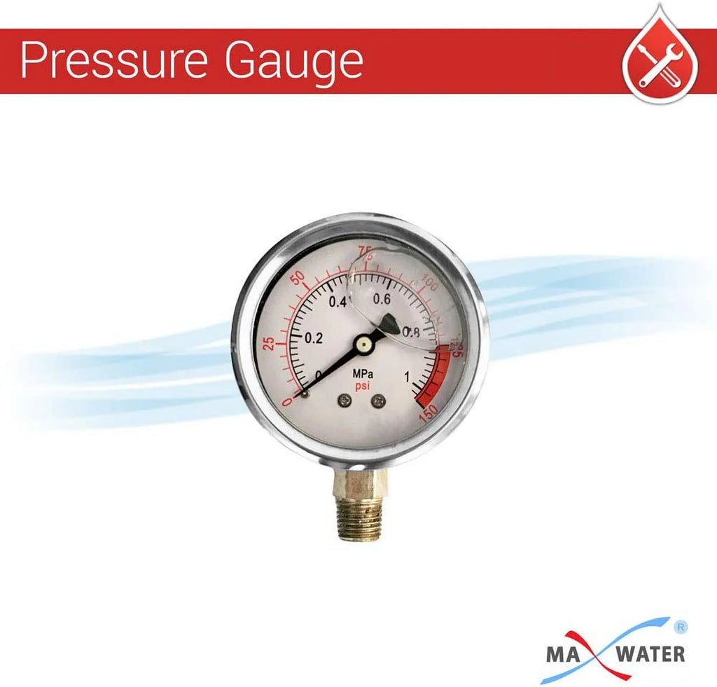 Whole Brass System 10" Blue BB House 1" NPT Gauge, Ports Filter Bracket Housing W/Pressure Wrench Pressure Pack Release, 1