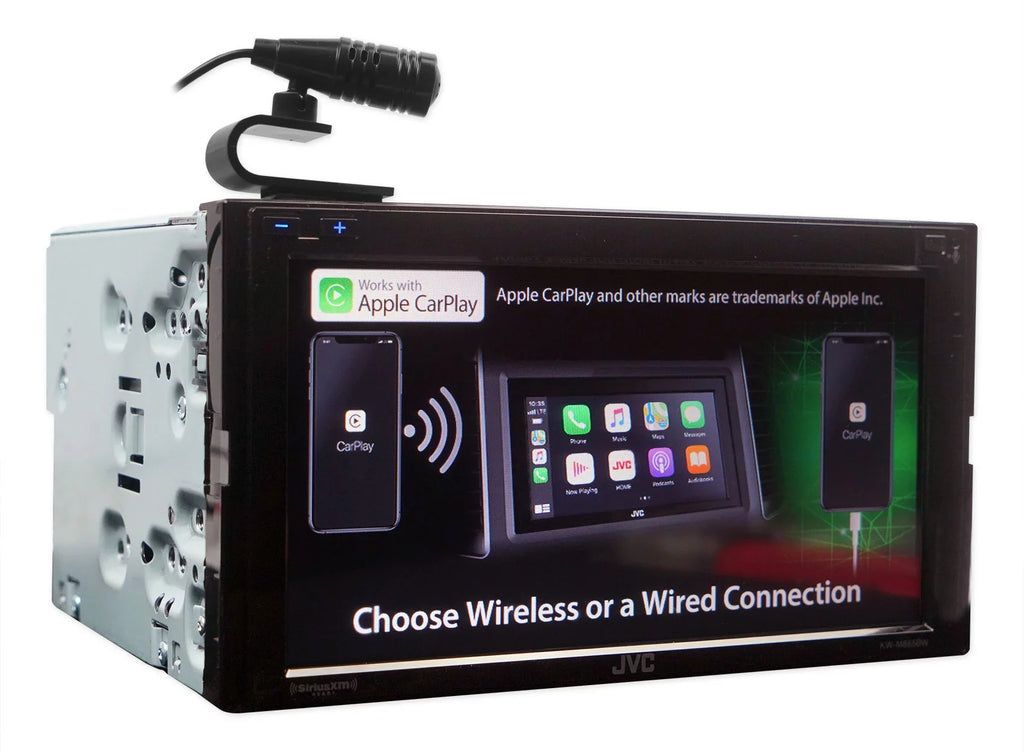 with Mobile 6.8-inch All-Digital Android in-Dash Carplay, Apple Bluetooth, Siriusxm Ready Media Double-Din Auto, JVC KW-M865BW Receiver and