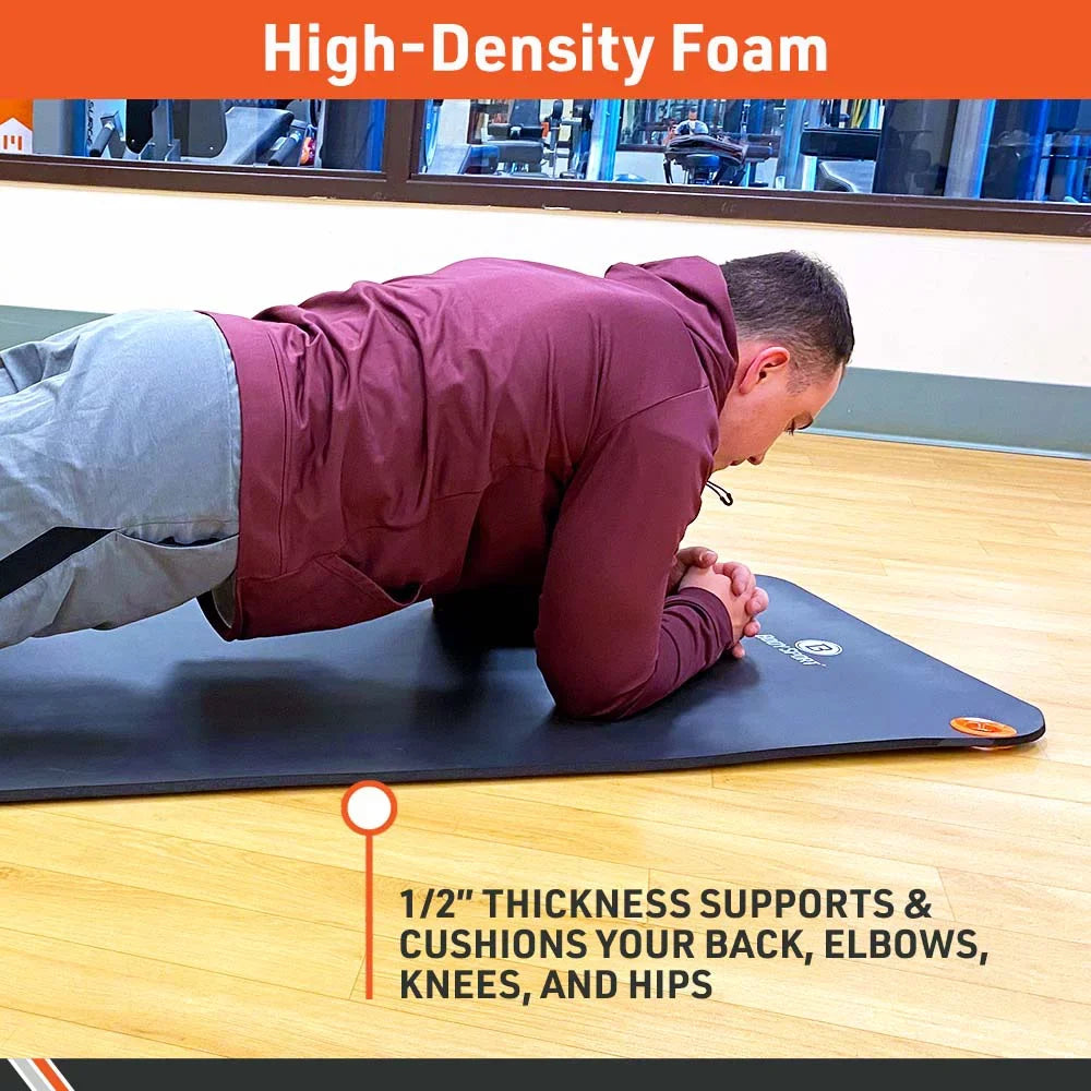 1 for for Perfect Long, Thick, Black BodySport Training Gyms Exercise and Fitness in. and – Mat – in. Women 72 Personal Men