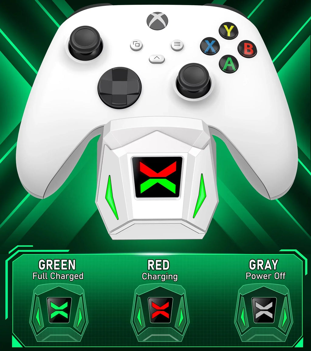 Accessories-White Controller 2x2550mAh Packs Dock Xbox Station Controller with Charger,Xbox Rechargeable Charging X|S One/Series Xbox Battery for